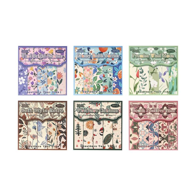 30-Sheet Vintage Floral Pattern Non-Adhesive Scrapbooking Paper, Retro Petal Designs, for DIY Crafts & Album Decoration
