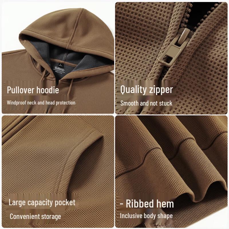 Baleno Men's Thickened Hooded Cardigan Sweatshirt