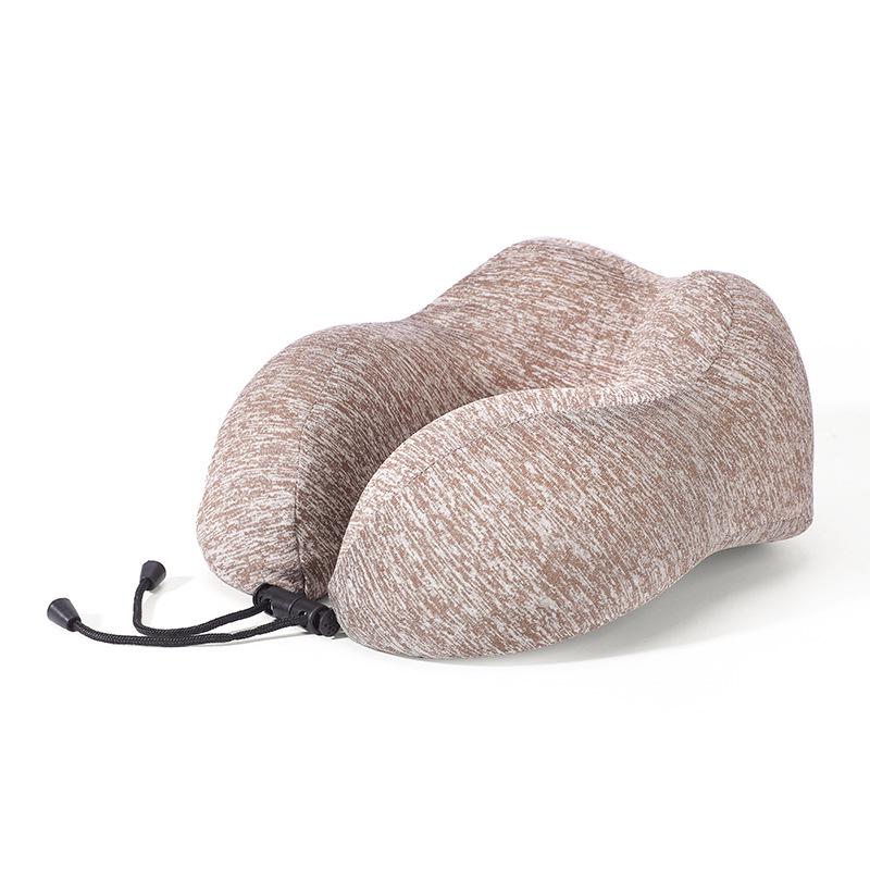 Ice Silk Memory Foam U-Shaped Neck Pillow: Customizable, Slow Rebound, Portable Headrest for Office Naps and Travel