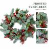 50cm Christmas Artificial and Red Wreath for Front Door, Home and Yard Decor