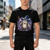 Wizard Cat Graphic T Shirt Magic Witch Cat Print Unisexs Unisexs 100 Cotton Crew Neck Casual Y2k Top Harajuku Oversized Tee