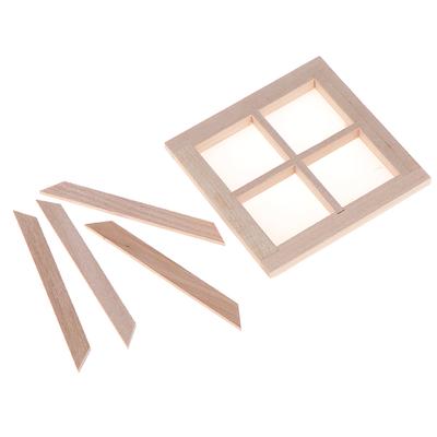 1:12 Dollhouse Miniature Wooden 4 Pane Window Diy Accessories