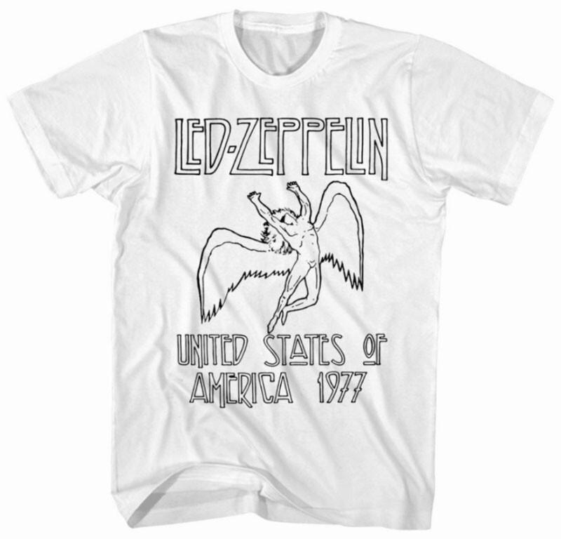New Authentic Led Zeppelin United States of America 1977 Swan Song Band TShirt Unisex T-Shirt XXL