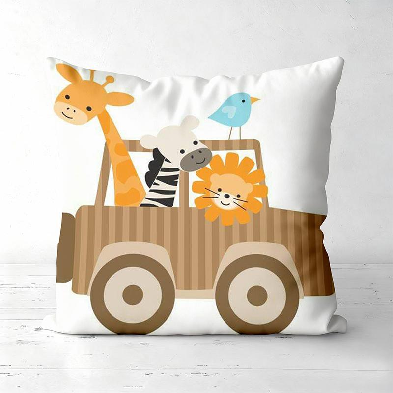 Cute Animal Patterned Cushion Covers for Home Decor Polyester pillowcase, sofa decorative cushion cov Headboard Pillow