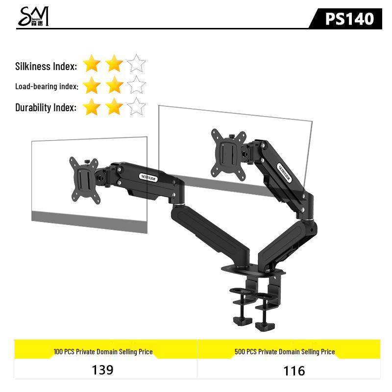 SM Senmi Dual Arm Rotating Monitor Stand - Adjustable Desktop Lift for Dual Screens
