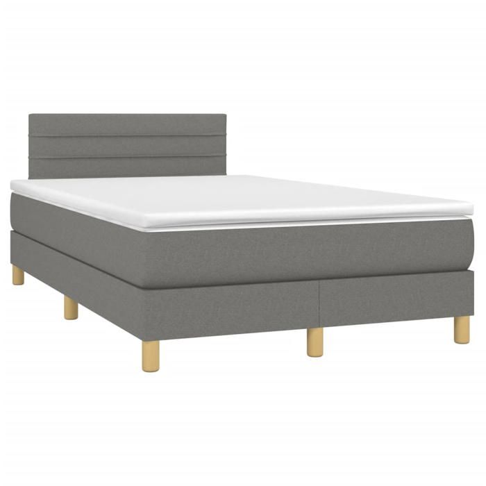 Maison Exclusive - Sommier à lattes de lit avec matelas gris foncé 120x190cm tissu