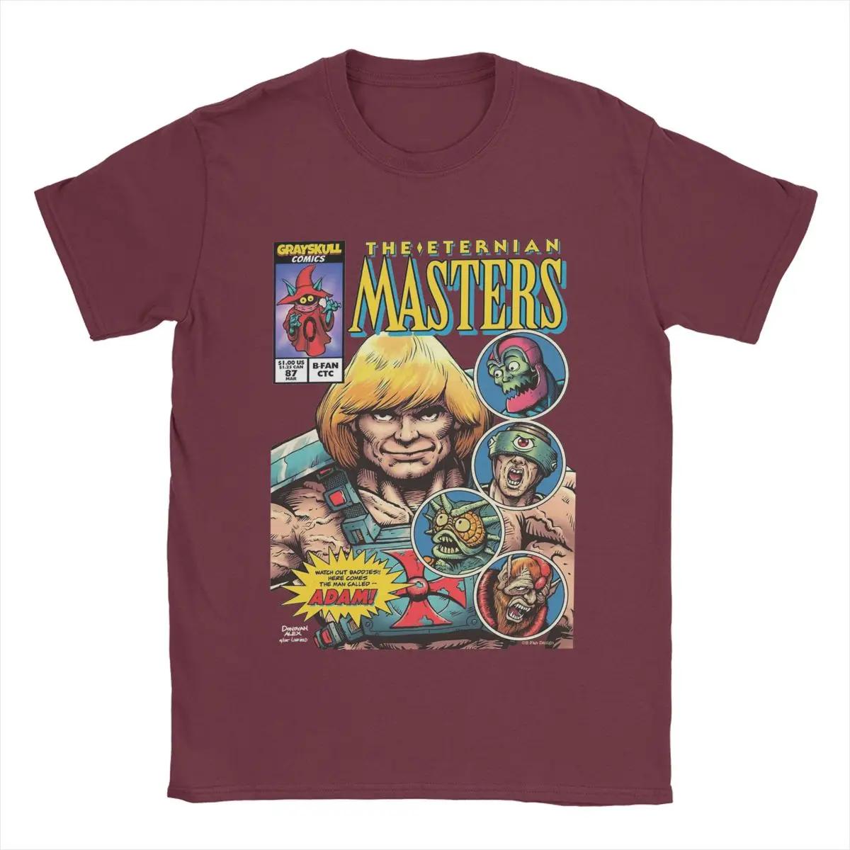 

Футболки Eternian Masters Of The Universe He-Man для мужчин, хлопковые забавные футболки с круглым вырезом, футболки с коротким рукавом, большой размер XXXXXL бордовый