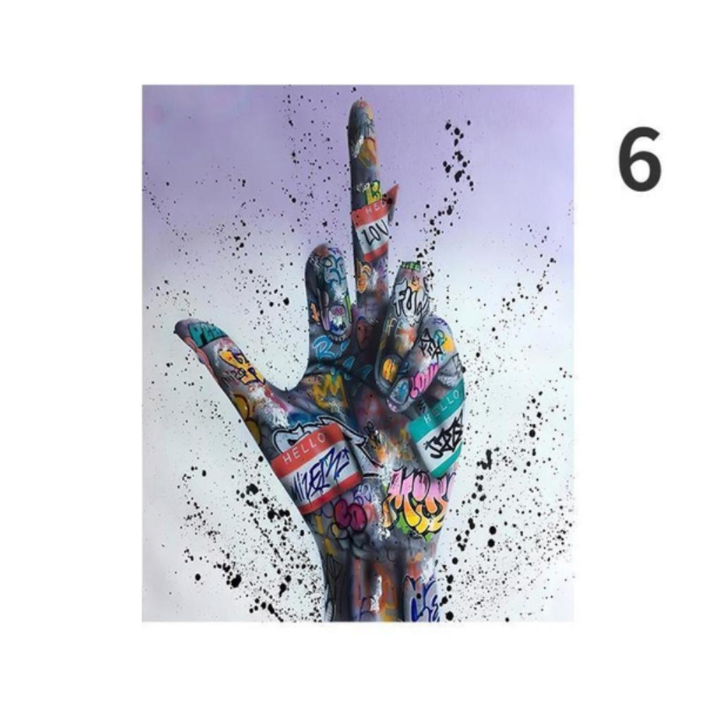 Pittura su tela astratta, poster di gesti, graffiti di strada, arte con le dita, stampa artistica da parete, stampe moderne, quadri modulari per soggiorno, arredamento per la casa