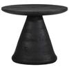 VidaXL Table d'appoint noir Ø50x40 cm bois de manguier massif, bout de canapé, table d'appoint de canapé, table de lampe, 4017535