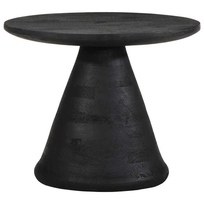 VidaXL Table d'appoint noir Ø50x40 cm bois de manguier massif, bout de canapé, table d'appoint de canapé, table de lampe, 4017535