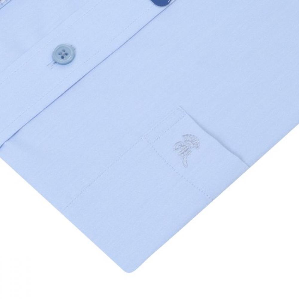 Countess Mara Men Stretch Twill Solid Lining Contrast Blue Regular Fit Long Slee