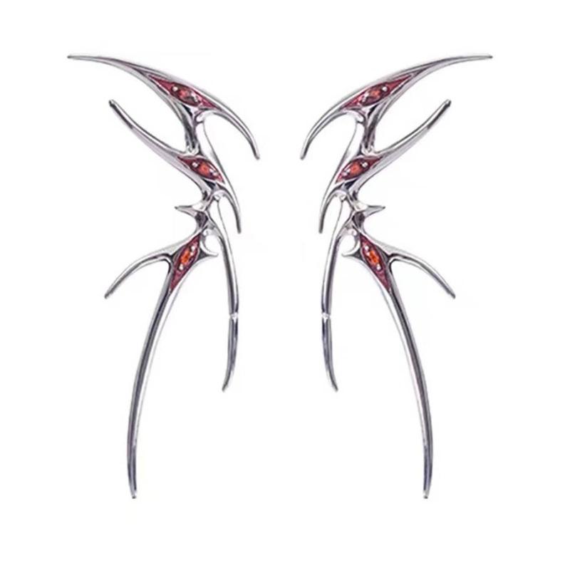 

Готический Кафф на ухо «Кровавая бабочка» Эмали Клипса на козелок уха Панк Крутые Серьги Необычный Металл Серьга без прокола для женщин 1
