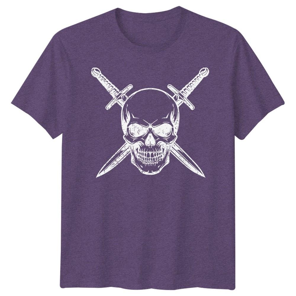 Skull Art Fantasy Unisexs TShirt Crossed Swords Graphic