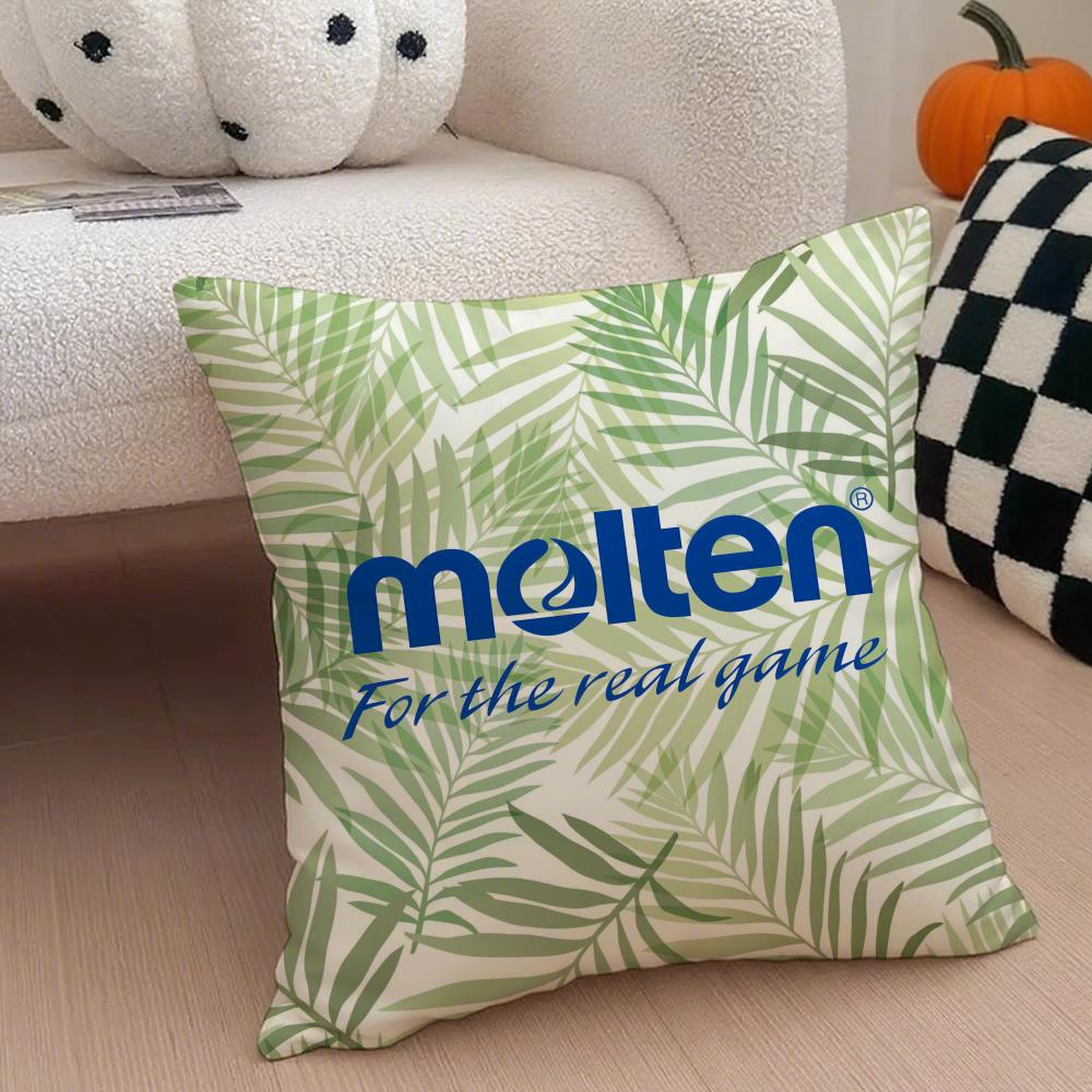 MMolten logo Cushion Cover Throw Pillow Cover Hidden Button Durable Polyester Chair Cushion