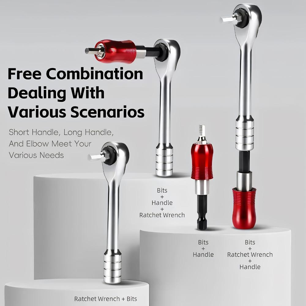 Bicycle Ratchet Wrench Set, Portable Bicycle Tool, Multi-function Tool, Foldable Hex Wrench Screwdriver Tool Set, Hex Wrench with Tire Lever