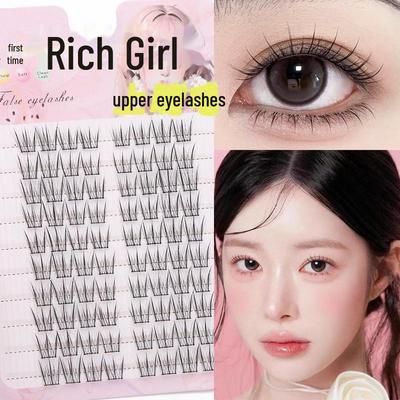Lazy Trilogy Bird Series Self-Adhesive False Eyelashes for Women - Natural Makeup, Glue-Free, Korean Style Upper Eyelashes