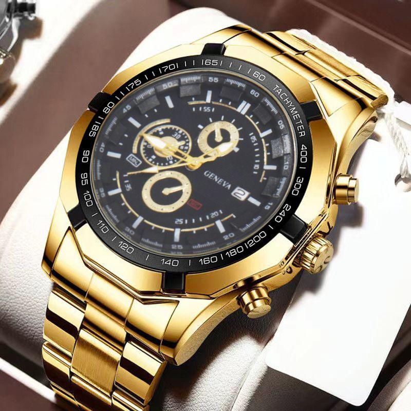 Men S Watch Non-Automatic Mechanical Watch Fake Six-Pin Fashion Business Personality Fashion Casual Three-Eye Quartz Watch