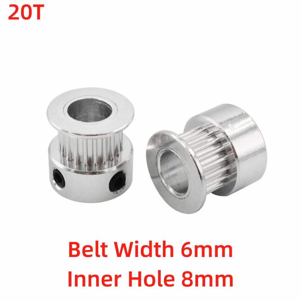 Inner Hole 5/6.35/8mm GT2 Timing Pulley 16T 20T Timing Belt Gear New Drive Pulley  For CNC Machine