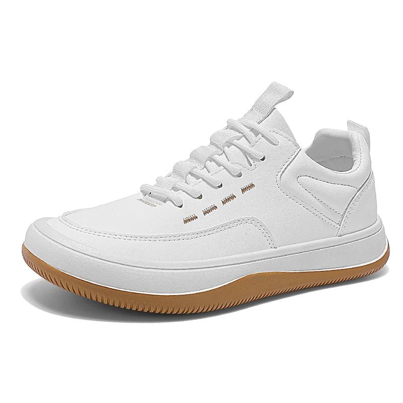 

Fashion High Quality Casual Leather Outdoor Antiskid Sneaker Waterproof Comfortable Oxford Shoes Men Designer Lace Up Vulcanized Shoes 45 белый