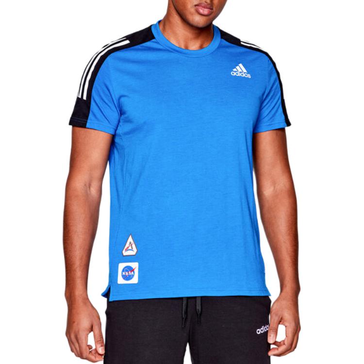 adidas T-Shirts Herren Blau Rundhals Moderat GP5804