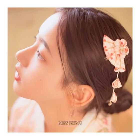 Presilha de Cabelo MISS MUMU com Franjas e Flores, Acessório de Cabelo Estilo Japonês para Kimono, Eventos Formais, Adereços de Palco, Cosplay, Sessões de Fotos,