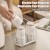 Disposable Cup Rack Cup Lid Storage Box Iron Art Cup Holder Dispenser for Countertops Durable Coffee Storage Rack for Kitchen