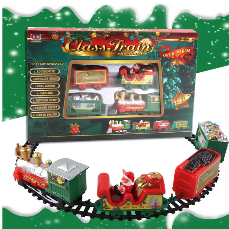 Christmas Train Set Assemble Railway Tracks Toys Decor Christmas Tree Train Gift Toy For Kids Birthday Party Gift Christmas Gift