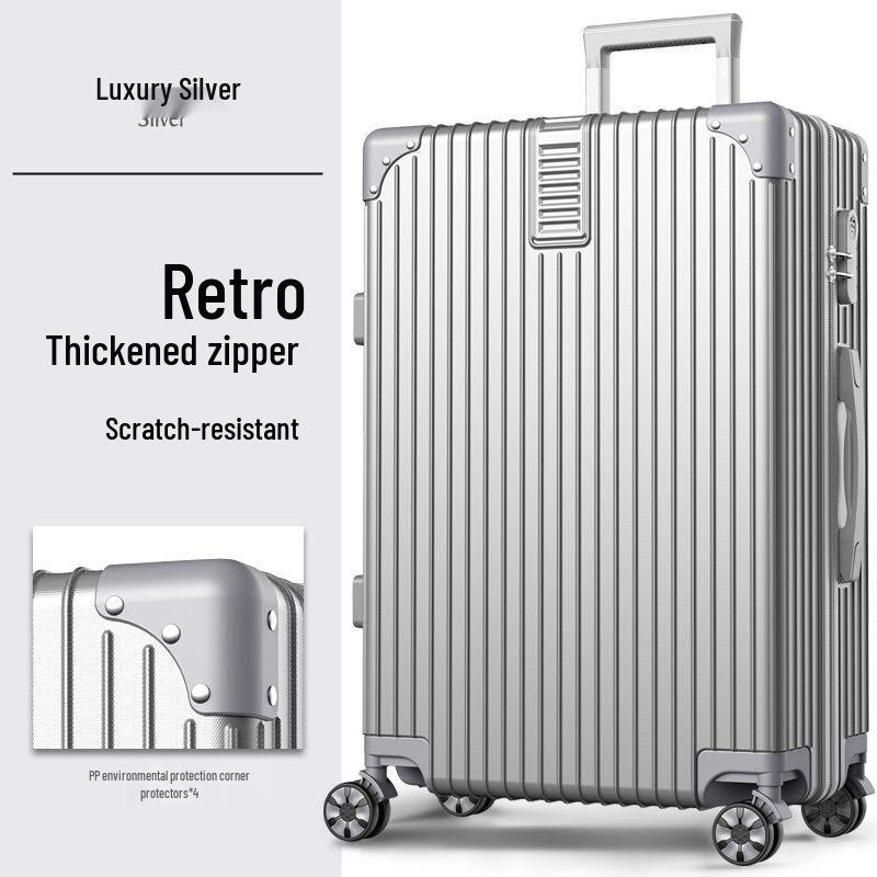 30-Inch Retro Large Capacity Travel Suitcase with Universal Wheels and Durable Lock for Men, Women, and Students