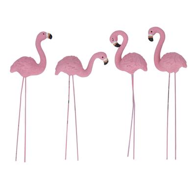 4 buc. Statuie de grădină cu flamingo roz Detalii fine Statuie flamingo mică, elegantă, vie, pentru gazon de curte