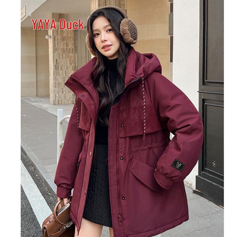 YAYA Women s Mid-Length Cinch Waist Down Jacket S
