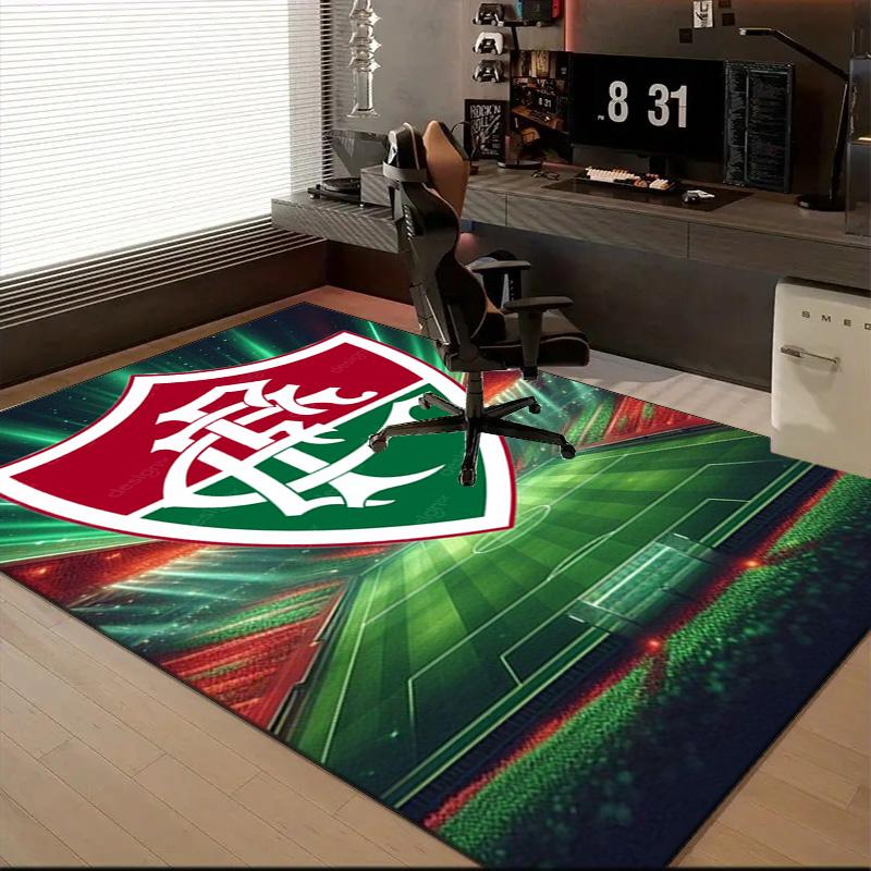 Flumi-nense Football Crest Printed Office Carpet Chair Cushion Entryway Rug, Rugs for Living Room, Bedroom Christmas gifts