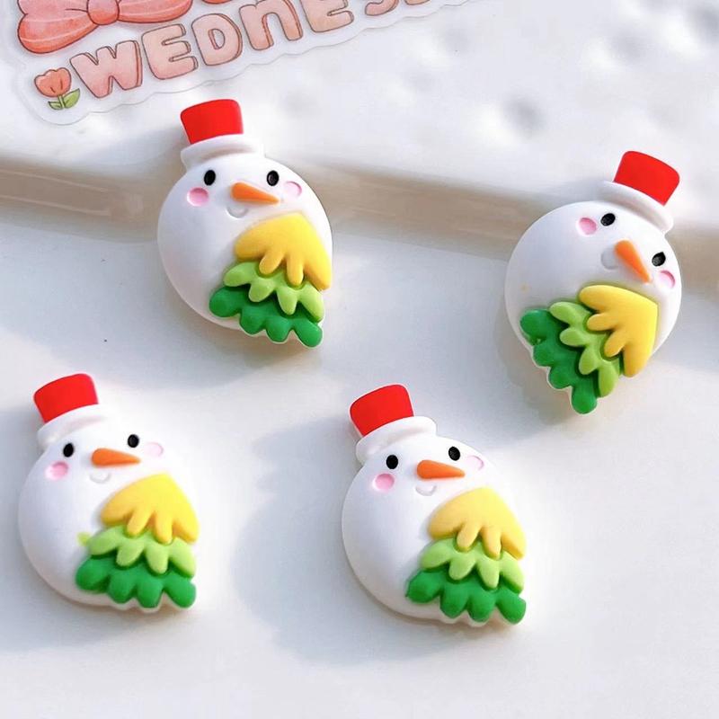 10 Stück Neue Niedliche Mini-Weihnachtsserie Flache Rückseite Harz-Cabochons Scrapbooking DIY Schmuck Handwerk Dekoration Zubehör