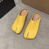 Summer And Autumn New Fashion Trend Split Toe Half-slip Small Leather Shoes Women's Soft Sole Comfortable Wrap-around Slippers