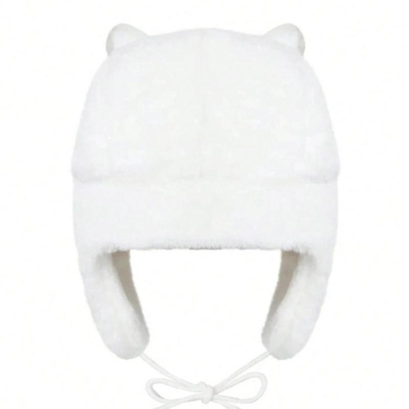 Winter Warm Ushanka Hat for Women Cute Plush Designs  Ushanka Hat with Adjustable Size and Lovely Cartoon Smile