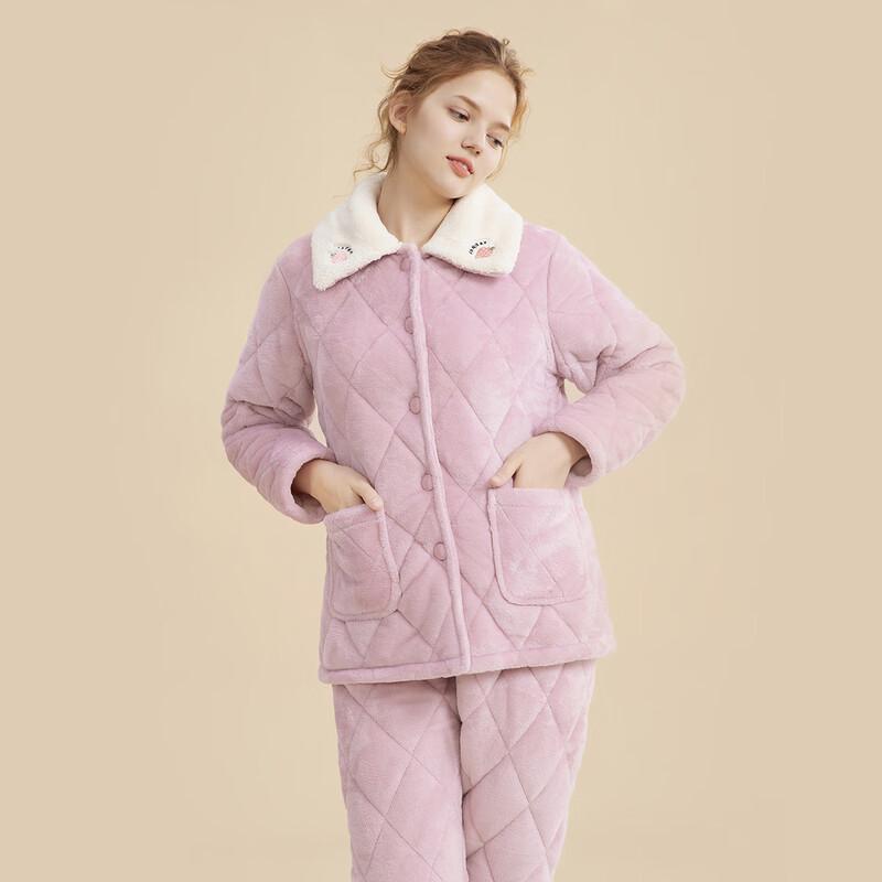 Женский фланелевый пижамный комплект с подкладкой