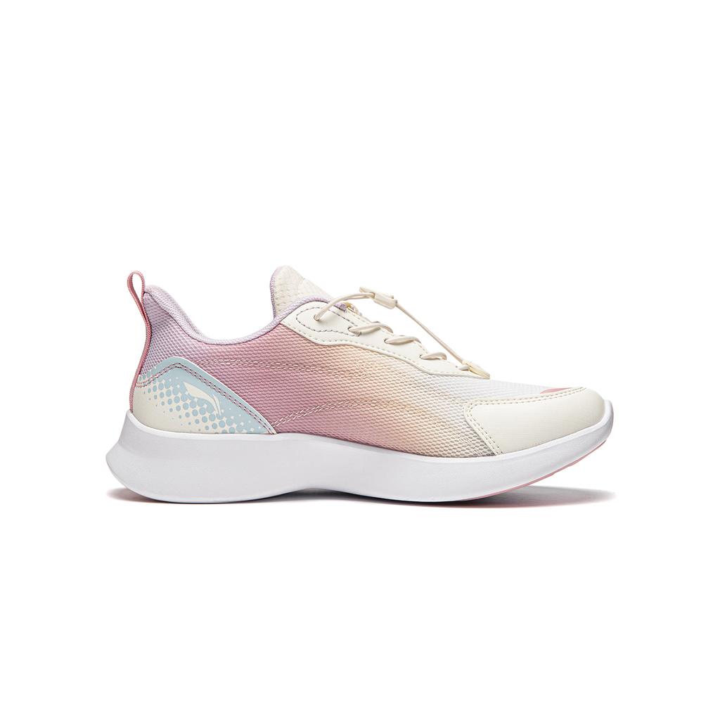 Li Ning Kids Synthetic Leather Gradient Simple Fashion Comfortable Versatile Casual Shoes Kids Casual Shoes Off-White YKCU116-2