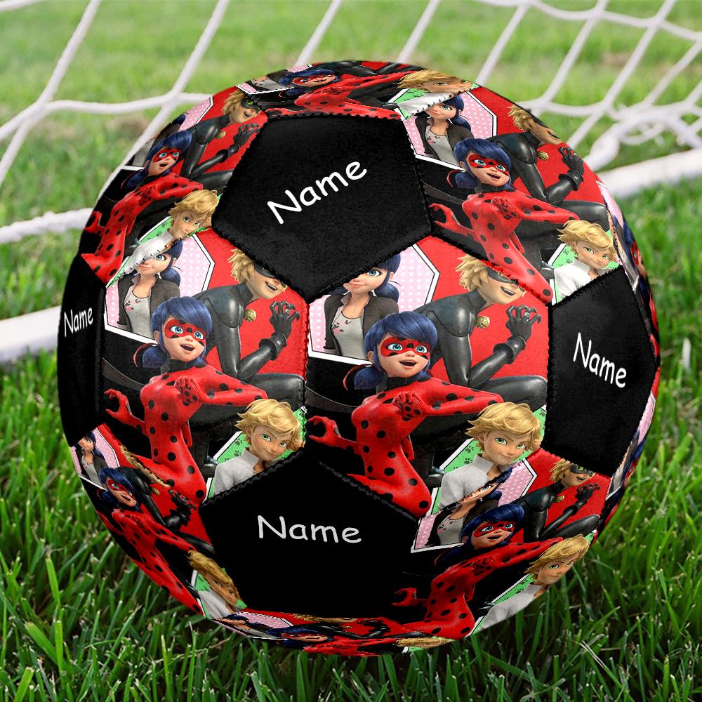 Custom Name Miraculous Theme Size 5 Soccer Ball, Suitable for Both Indoor and Outdoor Matches, a Gift Suitable for Everyone.