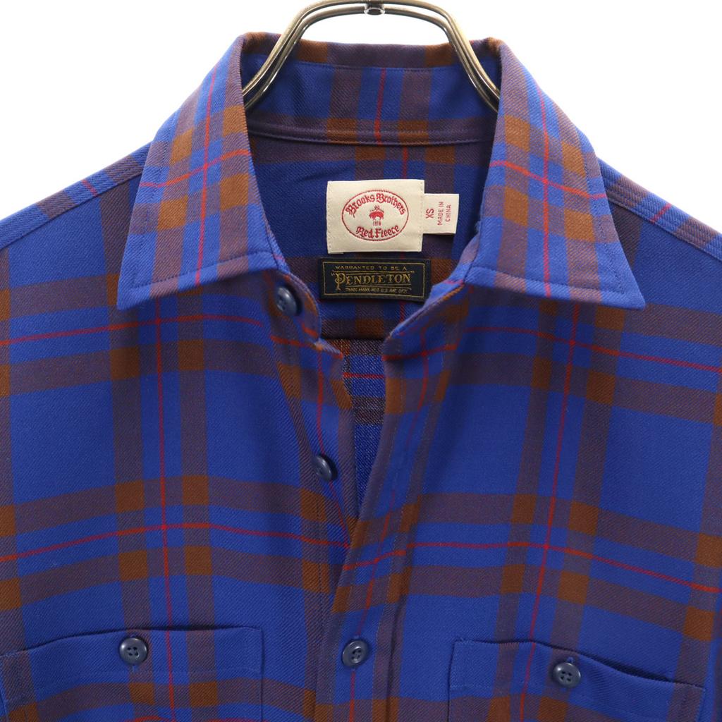 Brooks Brothers PENDLETON Pendleton Collaboration Check Pattern Long Sleeve Wool Shirt Men's Used