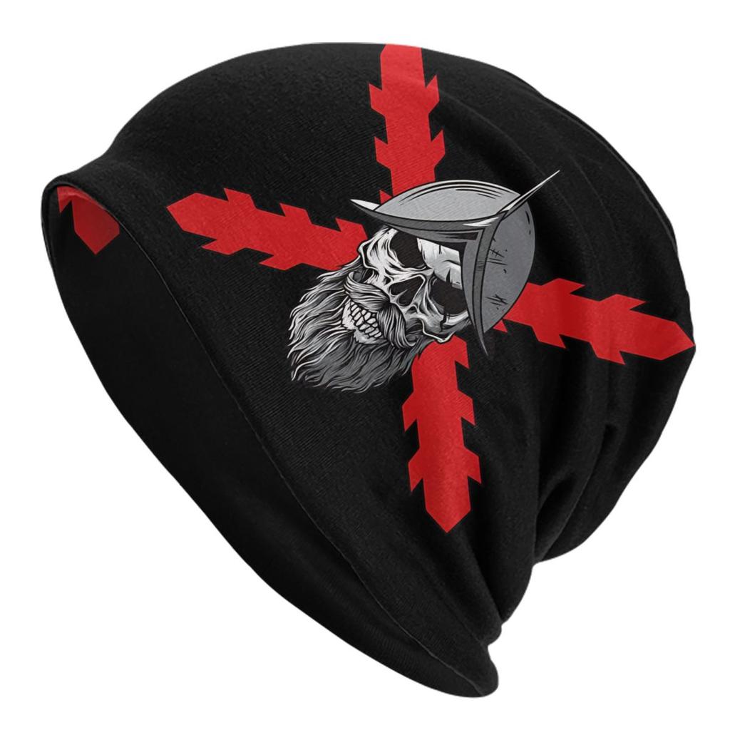 Spanish Burgundy Cross Bonnet Hats Autumn Winter Outdoor Skullies Beanies Hat Unisex Spring Thermal Elastic Cap
