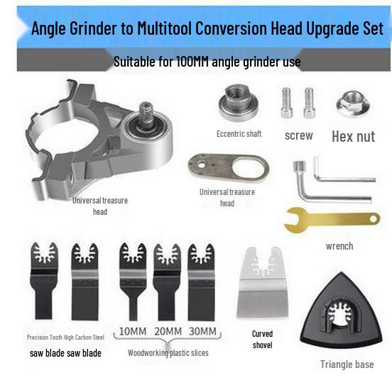 Universal Angle Grinder Conversion Kit: Electric Chisel & Grooving Tool for Woodworking