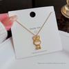 Elegant Titanium Steel Rabbit Necklace with Cat's Eye Stone - Women's Niche Light Luxury Clavicle Chain Accessory