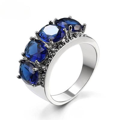 Mode Vertraglich Stil frauen Ringe Glänzenden Blauen Zirkon Zarte Zubehör Für Party Weiblichen Ästhetischen Schmuck