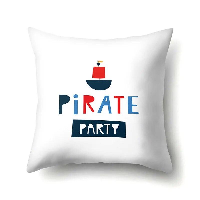 Ocean Pillowcase Car Lumbar Pillow  Cushion Sofa  Toon Pattern