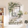 Window Sill Flower & Vine Wall Sticker: Potted Plant & Hanging Basket Decoration