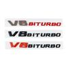ABS Car Badge Rear Trunk Letters Emblem Sticker Decoration for V8 BITURBO CLA35 G350d GLE63 W140 W177 W213 (Old-Gloss Black)