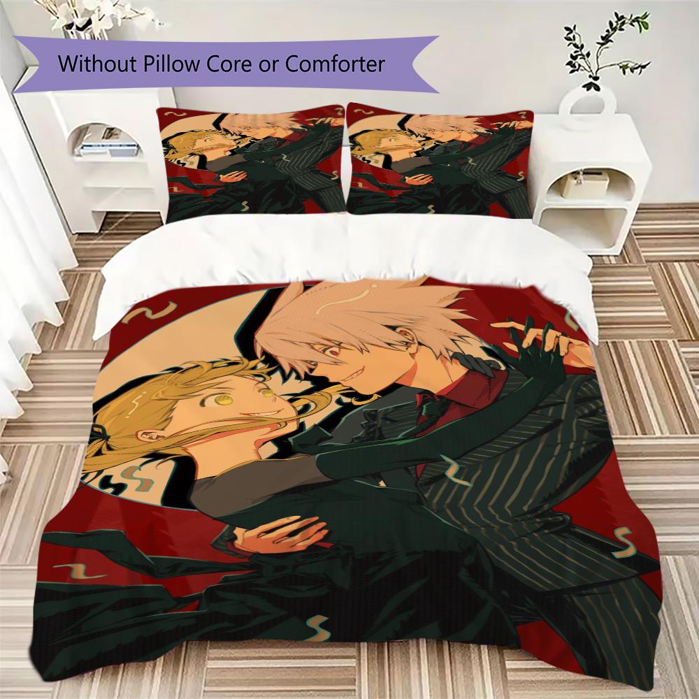 Soul Eater Pattern Bedding uilt Set uilt Cover Pillowcase Home Decoration Birthday Gift (1 * duvet cover + 2 * pillowcase without core)172