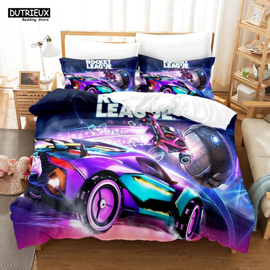 Rocket League Single Bedding Set America Car Gaming Bed Linen Boys