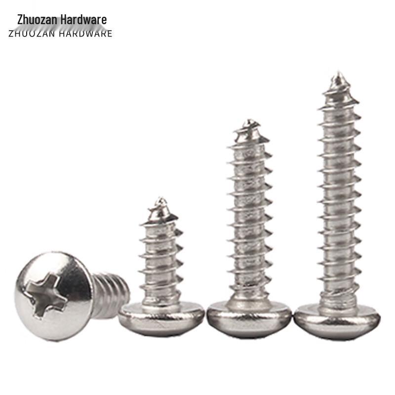 Zhuozan 304 Stainless Steel Round Pan Head Phillips Self-Tapping Wood Screws