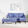 Sofa Set with Cushions 2 Pcs Jeans Blue Polyester
