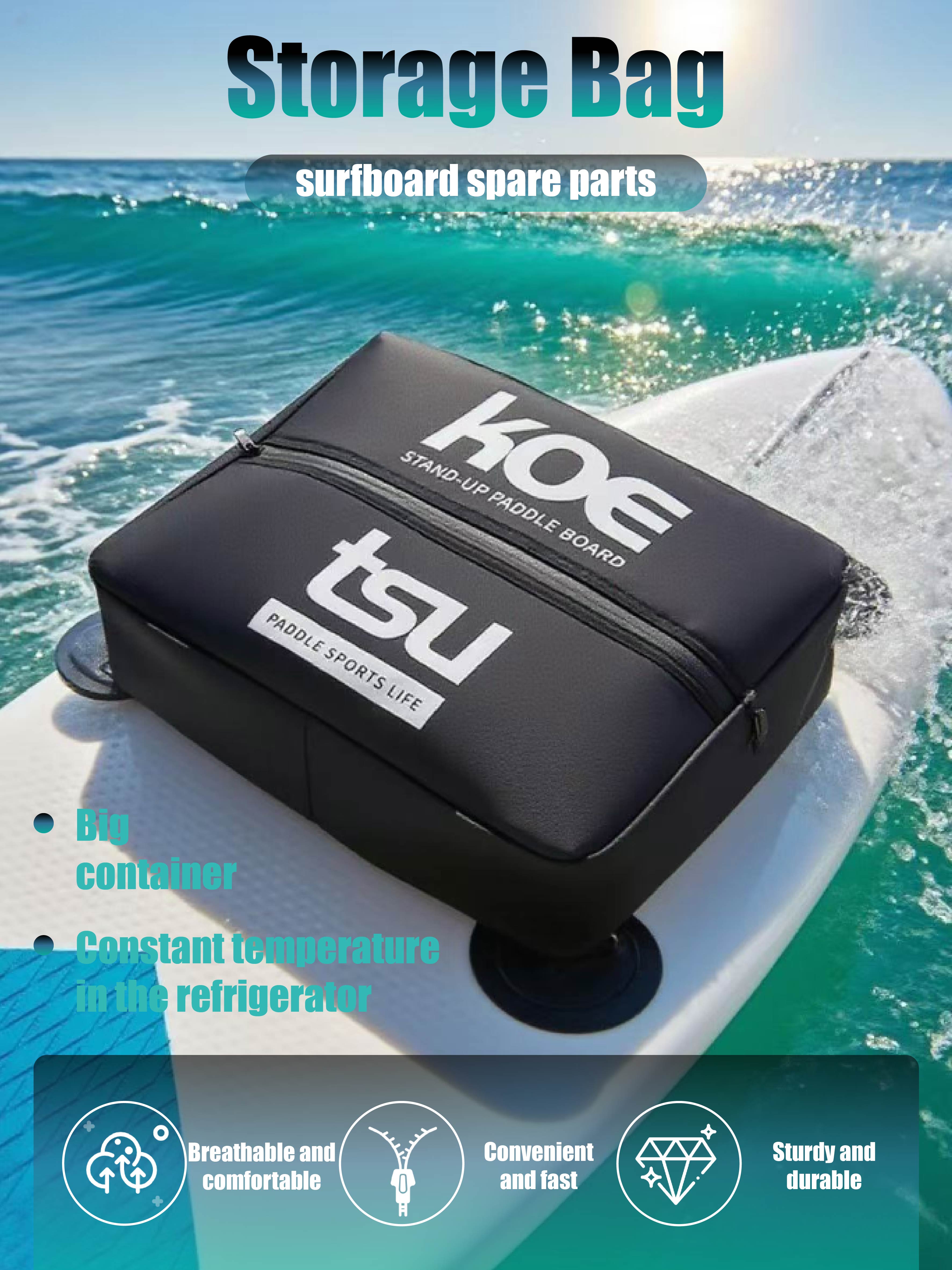 

Сумка для хранения доски для сапсерфинга KOE TSU – Прочный водонепроницаемый органайзер для аксессуаров для серфинга чёрный